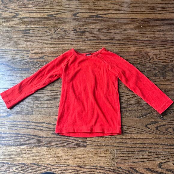 🍭6/$30 Tea collection girl's tomato red 100% cotton long sleeve shirt - 3 - Picture 1 of 3